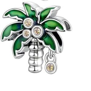 🥥Coconut 🌴 Palm Tree With Falling Coconut Bracelet Charm Compatible W/Pandora